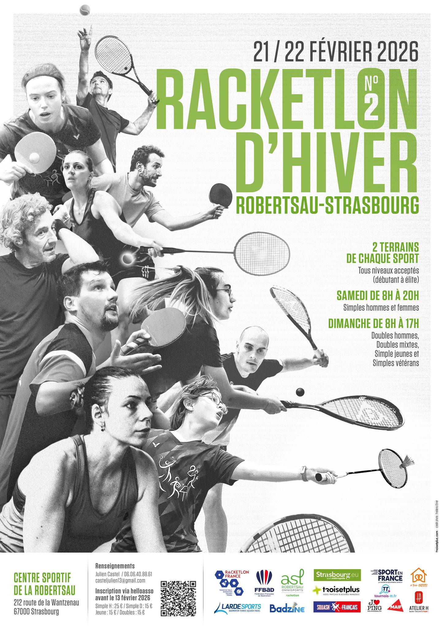 Affiche de 21-22/02 - 2ème Racketlon d'hiver de Strasbourg