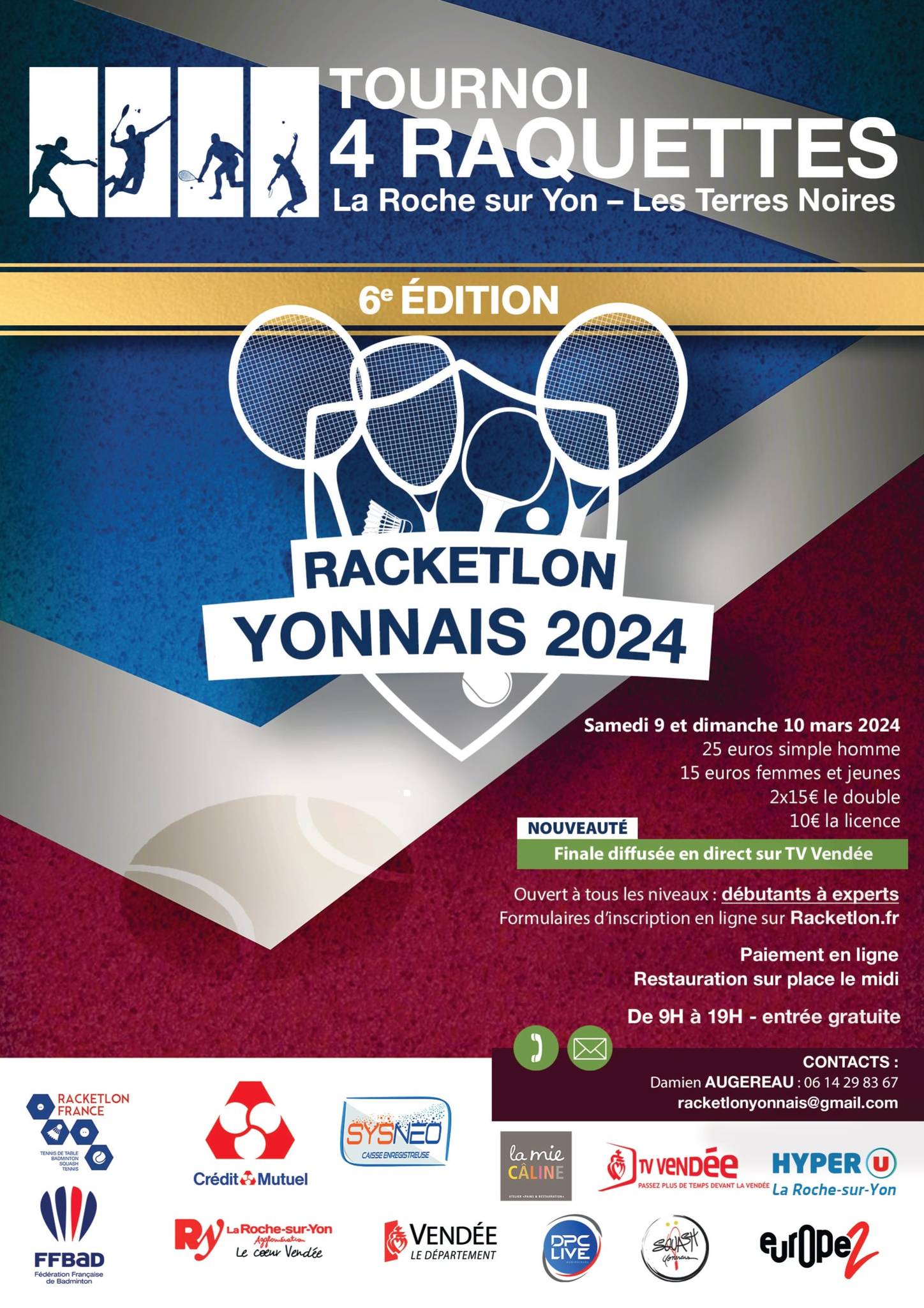 Affiche de 6ème Racketlon Yonnais