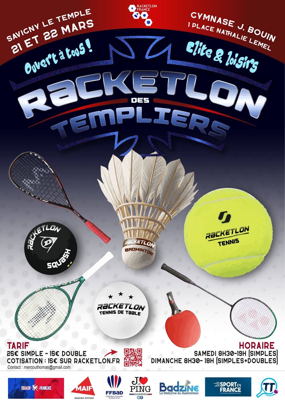 Affiche de 21-22/03 - 1er Tournoi de Savigny le Temple (77)