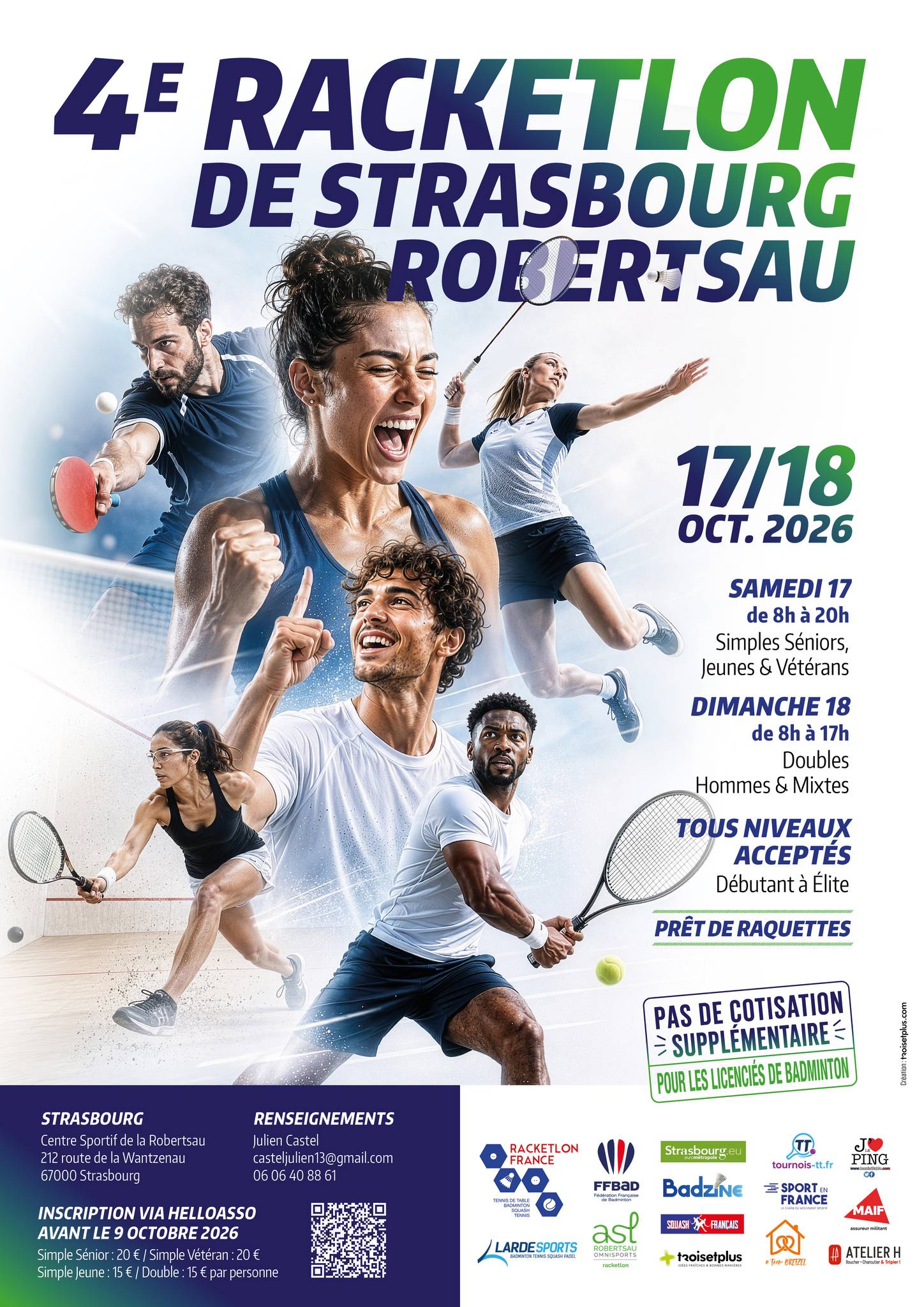 Affiche de 17-18/10 - 4ème Racketlon d'été de la Robertsau - Strasbourg (67)